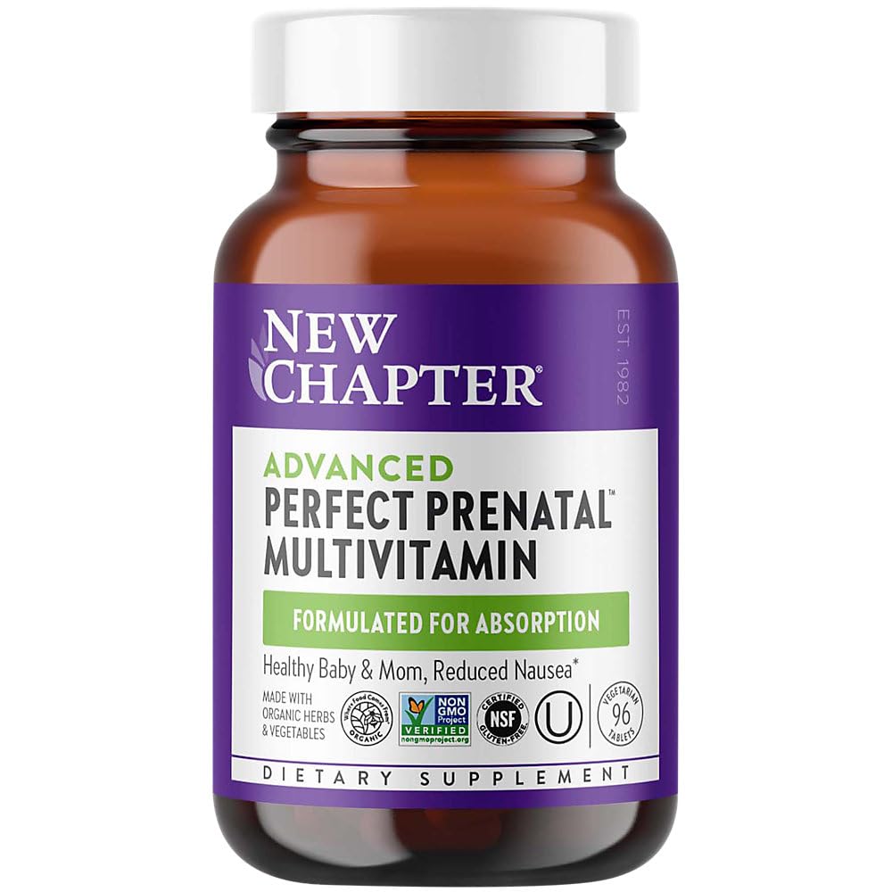 Yeni Bölüm Perfect Prenatal Vitaminler - 96ct, Organik Prenatal Vitaminler, Sağlıklı Bebek ve Anne için Metaller - Folate (Methylfolate), Iron, D3, Tüm Gıdalar ve Probiyotiklerle Fermented