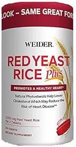 Weider Red Yeast Rice Plus with Phytosterols 1200 mg per 2 Tablet - 240 Tablet