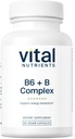 Vital Nutrients B6 + B Kompleksi | Vegan Enerji için B Vitamini, Metabolism, Kalp Sağlığı* | Erkekler için Yüksek Lisans Vitamini B6 * | Gluten, Süt, Soy Free | 60 Capsulesm, Heart Health