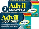 Advil Liqui-Gels minis Pain Reliever ve Ateş Tanımları, Ağrı Yardımı için Ibuprofen 200 mg for Pain Relief - 2x160 Liquid Filled Capsules