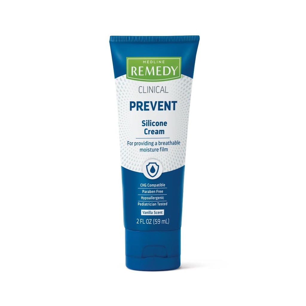 Medline Remedy Clinical Silicone Cream (2 oz Tube), Vanilla Scent, Αναπνεόμενο φιλμ, Καταπραϋντικό, Ενυδατική, Ενυδατική φροντίδα του δέρματος, για ραγισμένο, σακατεμένο, ευαίσθητο δέρμα