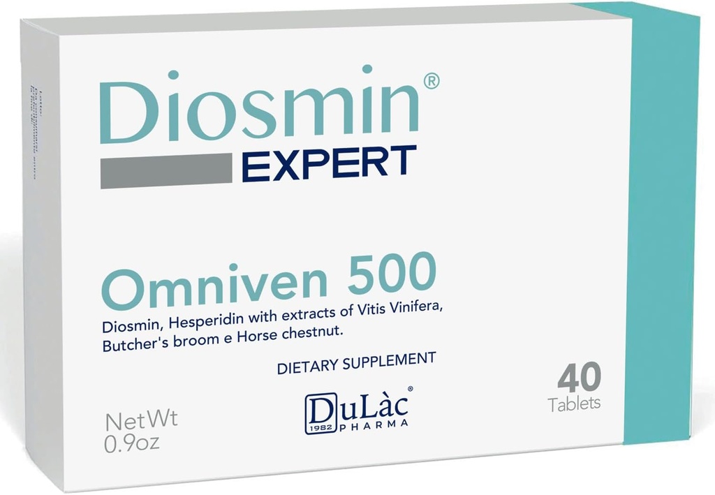 Dulàc - Omniven 500-40 Tabletler Diosmin, At Chestnut Extract, Butchers Broom, Hesperidin. Diyet Supplement, İtalya'da Made