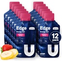 UCAN Edge Energy Gel Shots, Μπανάνα φράουλα (12, 2 πακέτα ουγγιάς) για τρέξιμο, εκπαίδευση, προπονήσεις, καταλληλότητα, ποδηλασία, Crossfit 
