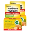 Dramamine'nin yapımcılarından Advanced Herbals, Non-Drowsy, Motion Hastaness Relief, Made with Natural Ginger, 18 Count, 2 Pack