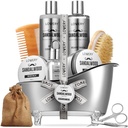 Erkekler Hediyeler, Sandalwood Beard Grooming Kit, Mens Grooming Kit for Boyfriend Dad, O, 11pc Beard Rightener for Men Beard Care, Beard growth and Trimming Gift, Beard Wash Oil & More