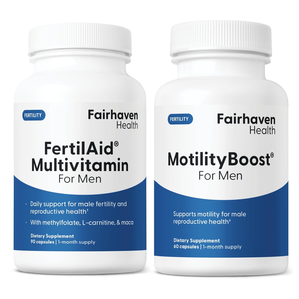 Erkekler ve MottitudeBoost Combo için FertilAid, Prenatal Vitaminler ve Erkek Fertness Tamamı L-Carnitine, CoQ10, çinko ve daha fazlası, 150 Capsules, 1 Ay Supply