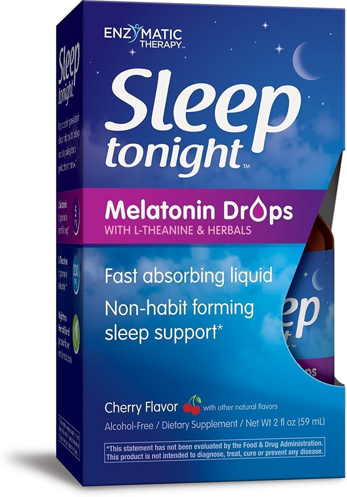 Nature's Way Sleep Tonight Μελατονίνη Drops with L-Theanine, Μη-Habit Forming Support*, 2 Oz, Cherry Flavor