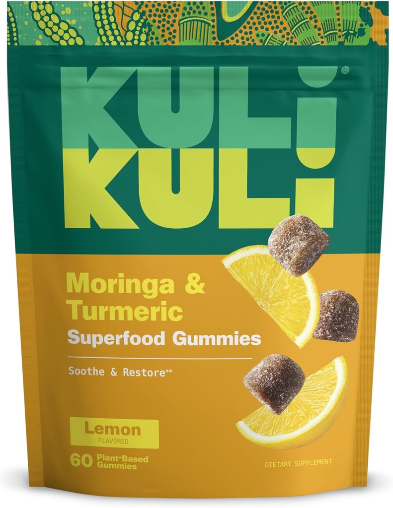 Kuli Kuli Super Energy Gummies - Energy Supplements with Moringa, Caffeine-Free Natural Energy Booster - 60 Non-GMO, Gluten-Free Moringa Gummies