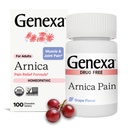 Genexa Arnica for Pain Relief | Alleviate Muscle & Joint Pain, Soreness & Stiffness | Reduces Bruises & Swelling | Organic Grape Flavor | Homeopathic Remedy Made Clean | 100 Chewable Tablets​