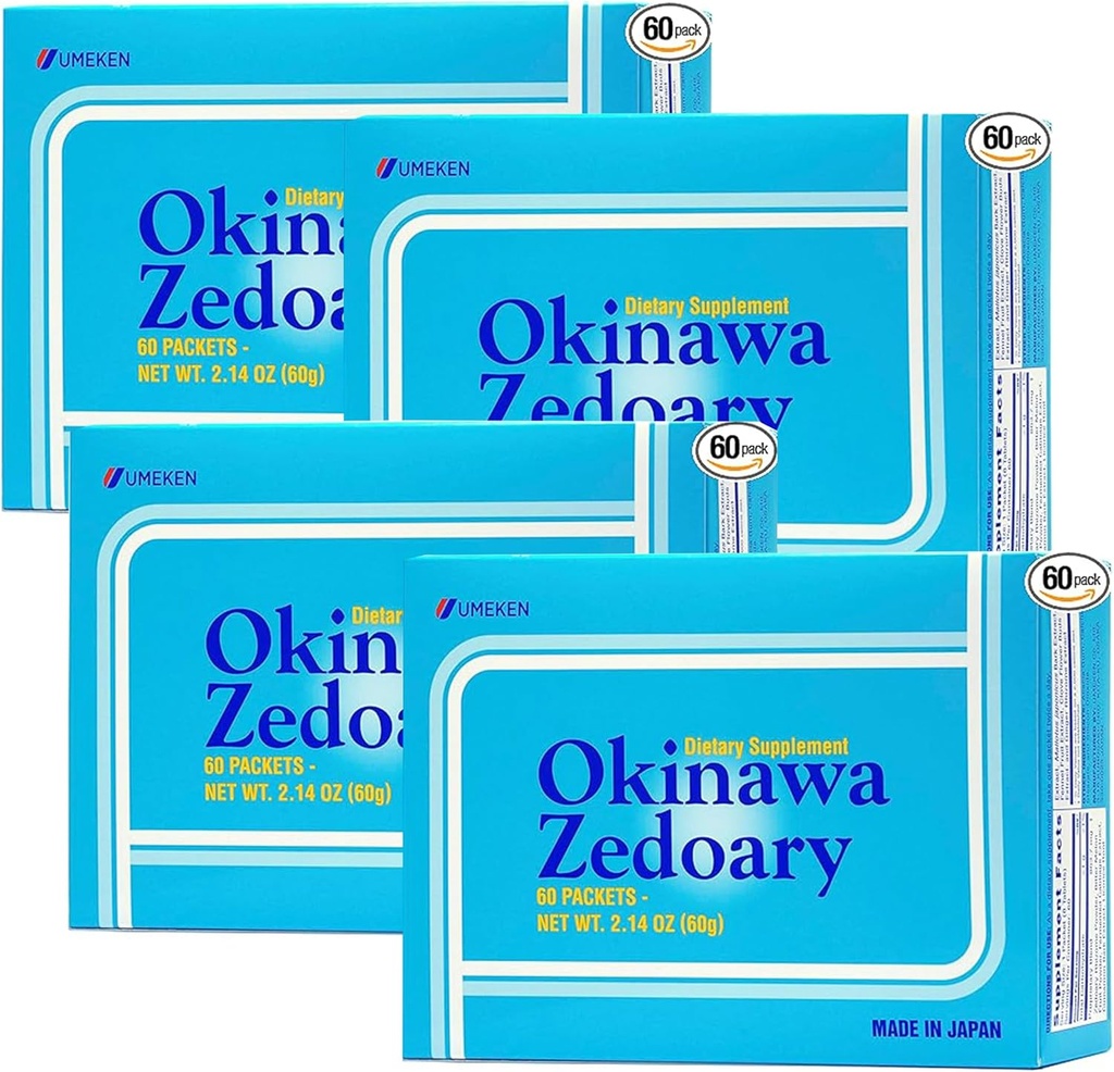 Umeken Okinawa Zedoary Mor ve White Turmeric with Fermented Cabbage Extract, Gut Health Supplements for Women and Men, Zedoary Root, Turmeric Supplement, 60 Count, 4 Pack of 4