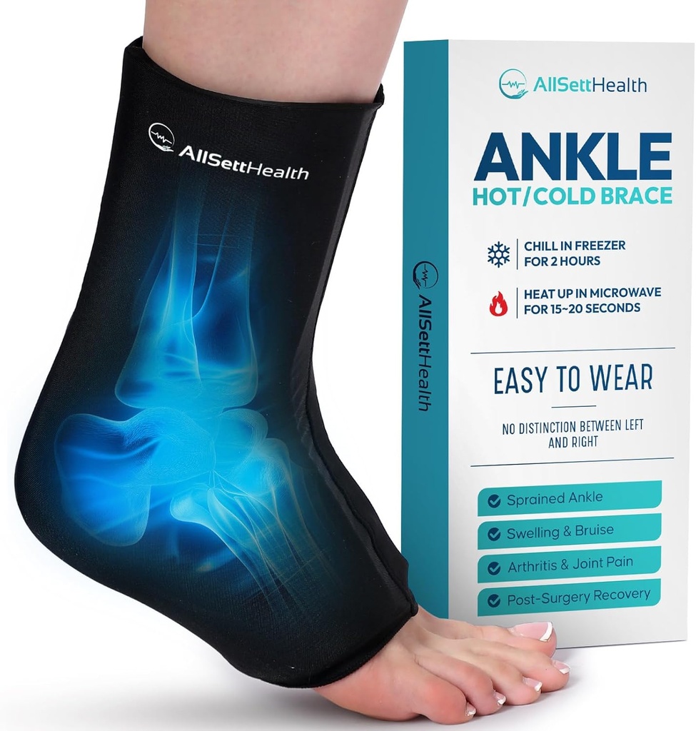 Πακέτο πάγου Ankle για το οίδημα - Ζεστή/Ψυχρή Θεραπεία Παγωτοσυσκευασία για τον πόνο ποδιών Ανακούφιση, Ανακούφιση του πόνου τακούνι, Φυτική Φασίτιδα, Αχιλλέας Τενοντίτιδα Ανακούφιση, Στραγγισμένη Συμπίεση, Μικρό/Μέτρο