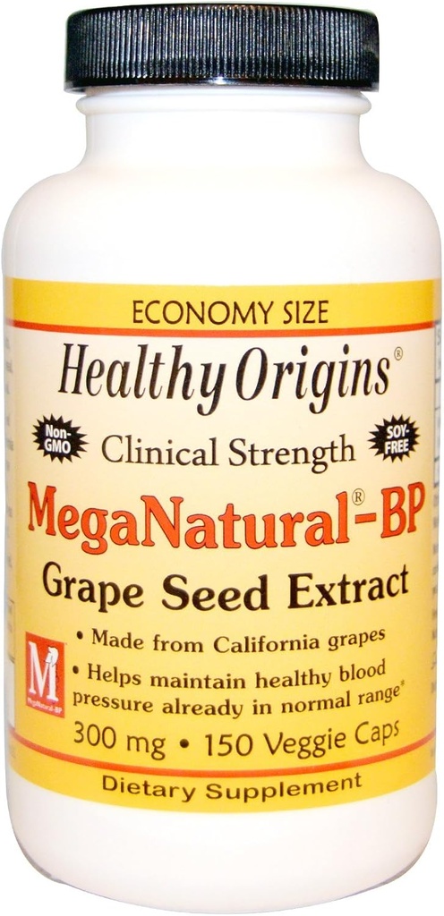 Υγιεινή προέλευση Mega Natural-BP εκχύλισμα σπόρων σταφυλιών - 300 mg - 150 κάψουλες