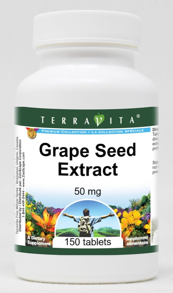 εκχύλισμα σπόρων σταφυλιών - 50 mg (150 δισκία, ZIN: 406583) - 2 συσκευασίες