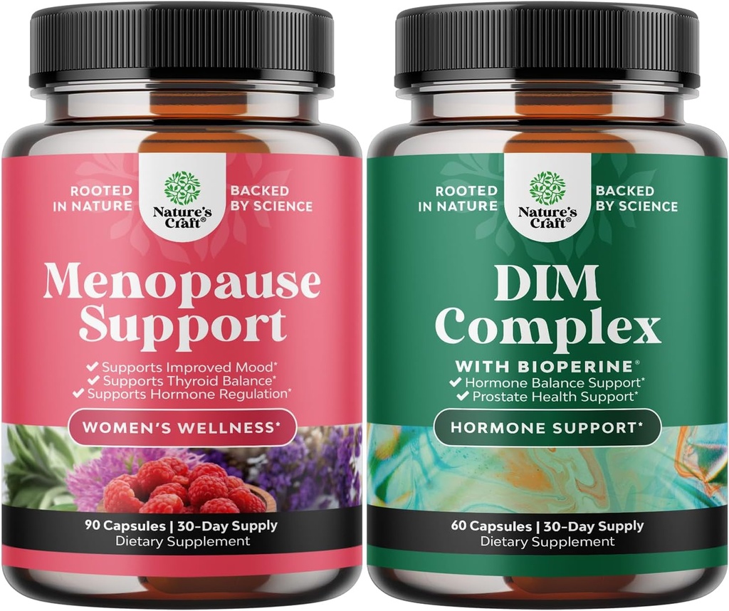 Συμπληρώματα ολικής εμμηνόπαυσης - Hot Flashes Relief - Dong Quai Vitex Chaste Berry και Black Cohosh και Pure DIM με Bioperine - Diindolylmethane Testosterone Complex με Broccoli Florets