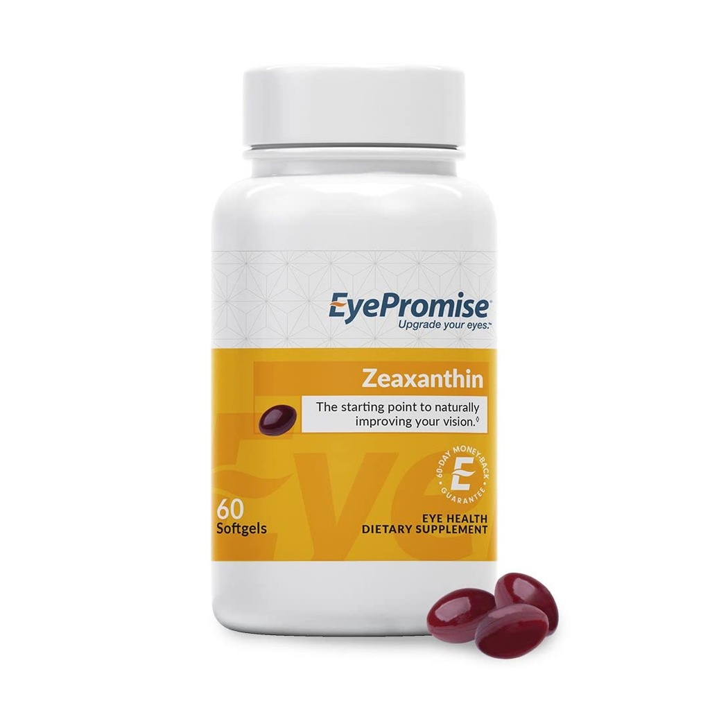 EyePromise Zeaxanthin Eye Vitamin - 60 Softgels, 60-Day Supply - Eye Health Supplement with 10 mg Zeaxanthin to Support Long-Term Vision Health