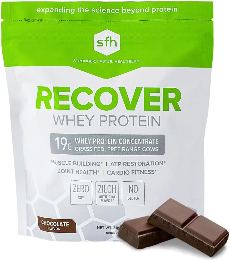 SFH Recover Whey protein Toz (Chocolate) Great Tasting Grass Fed Whey for Post Workout | All Natural | No Soy, No Gluten, No RBST, No Yapay Flavors (20 Servis Bag)