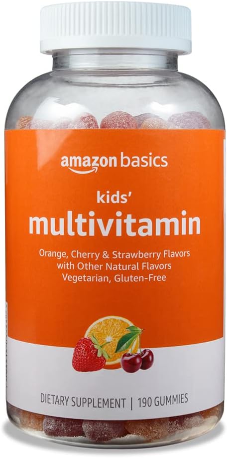 Temels Kids' Multivitamin, 190 Gummies, Orange, Cherry & Strawberry (Önceki Solimo)
