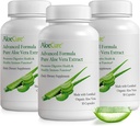 AloeCure Organik Aloe Vera Capsules, hizmet başına 160,000 mg İç Aloe Leaf Eşdeğer, Destek Gut, Digestive, & Immune Health, Helps maintain Balanced Stomach Acidity, Aloin Free, 30Caps x 3Btl