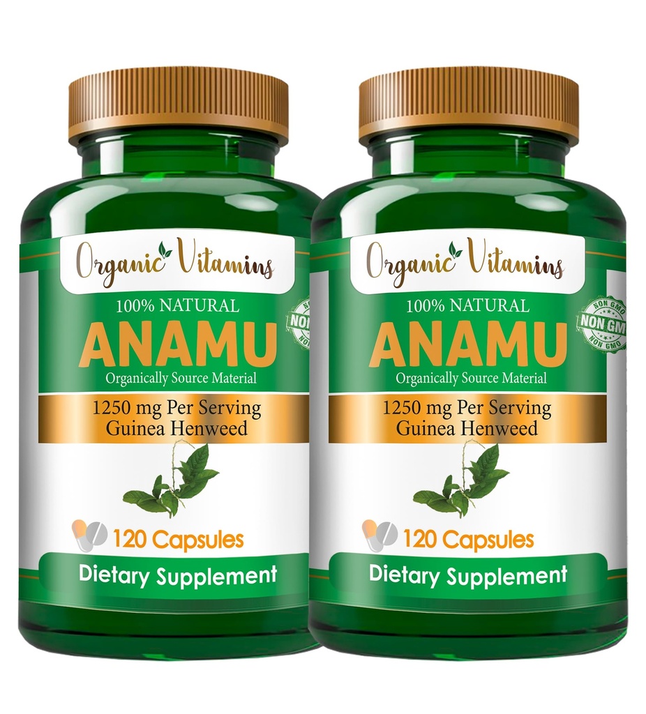 Organik Vitaminler Anamu 1250 mg 100% Organik olarak 240 Capsules Total Petiveria Allicea Vitamisan