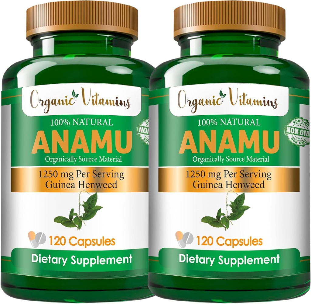 Organik Vitaminler Anamu 1250 mg 100% Organik olarak 240 Capsules Total Petiveria Allicea Vitamisan