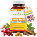 Kaibro Nutra Berberine Συμπλήρωμα 1000mg, Berberine HCL για το ανοσοποιητικό σύστημα, Υποστήριξη γλυκόζης, Κυκλοφορική & Γαστρεντερική Υγεία, Vegan & Gluten-Free, 120 Κάψουλες