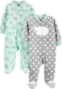 Carter'ın unisex-baby 2pack Neutral Fleece Ayaklanmış Uyku ve Play