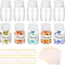10Pcs Μπουκάλια Χάπια με Κενές Ετικέτες - 30ml Δοχεία Ιατρικής με Βίδα Καπάκια - Πλαστικό Κενό Μικρό Δοχείο Χάπια Διαρροή-Proof Καθαρό Βαζάκι Δείγματος για Dispense για Υγρό Στερεό Όνομα Stickers