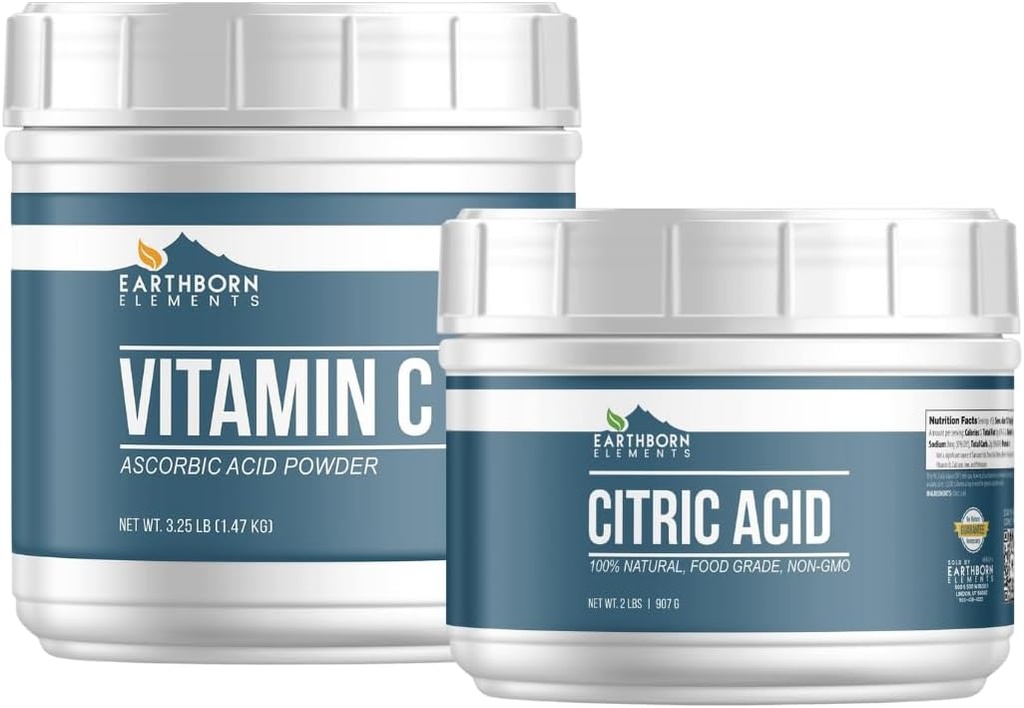 Earthborn Elements C ve Citric Acid Sche, Çeşitli Boyutlar, Gıda Güvenli, Muhafazakarlar ve Tamamlar