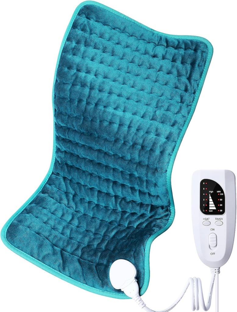 Ηλεκτρικό θερμαντικό μαξιλάρι για Back/Soulder/Neck/Knee/Leg Pain Relief, 6 Settings γρήγορης θέρμανσης, Auto-off, πλυντήριο ρούχων, επιλογές υγρής ξηρής θερμότητας, Extra Large 12"x24"