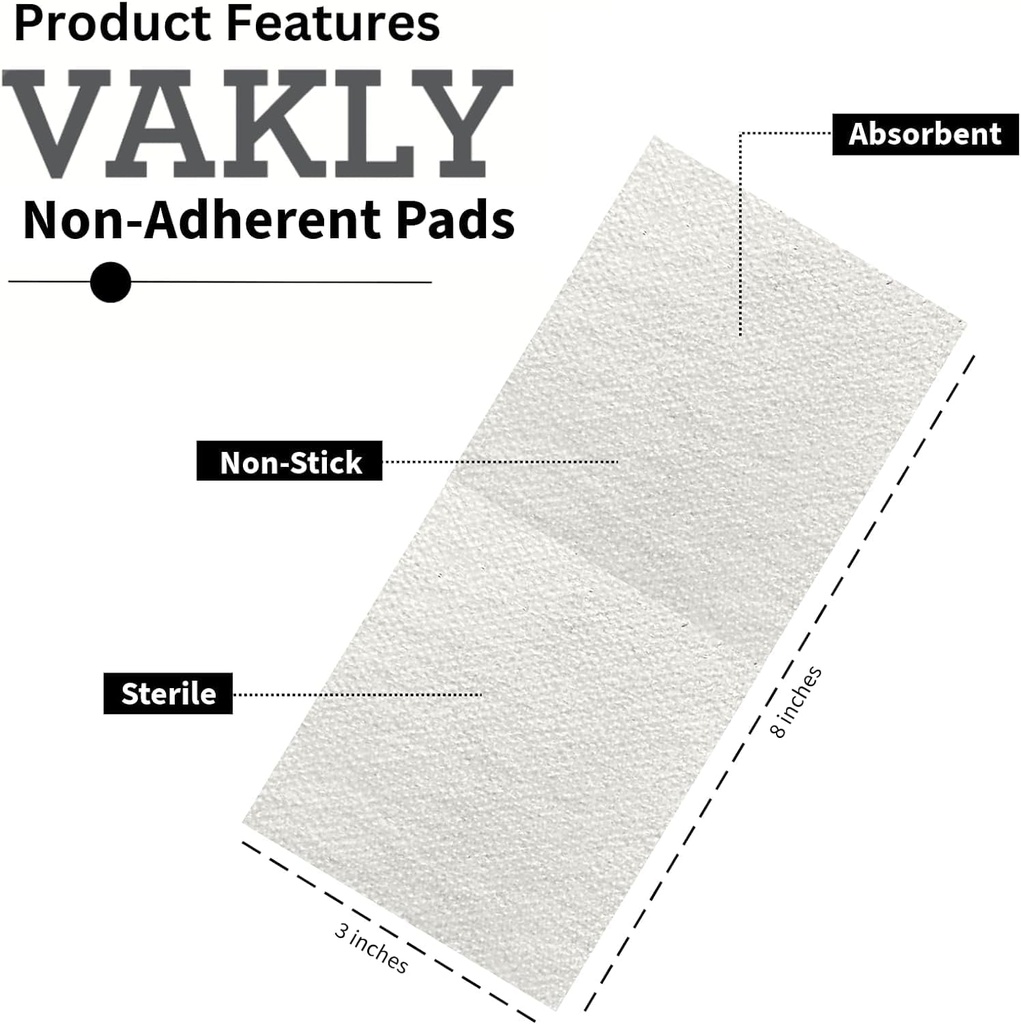 Sterile Non-Adherent 3x8 Gauze Pads - Why Non-Stick Yara Elbisesi 3'x8' Bireysel olarak mühürlendi | Yüksek Absorbent Rect boğma | Ağrısız Yok