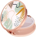 Rouidr Pill Box, 3 Karşılaştırmalı Tıp Pill Case, Small Metal Travel Medicine Box for Purse & Pocket, Rose Gold, Boho Leaves