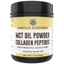 Keto MCT Oil Powder + Collagen + Prebiotic Acacia Fiber, Vanilla Flavor, 16oz. MCT Oil Powder from Coconuts. Grass Fed Collagen, Ιδανικό για Keto, 0 Net Carb, Stevia, Erythritol, πόσιμο σε σκόνη