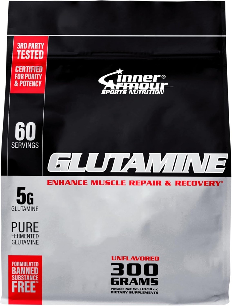 Pure Glutamine Toz – Post Workout Recovery – Kas Büyüme – Immune System Function - Hızlı Deyim, Flavor-Free, Vegan-Friendly Fitness Supplement - 300 gr veya 60 Hizmet