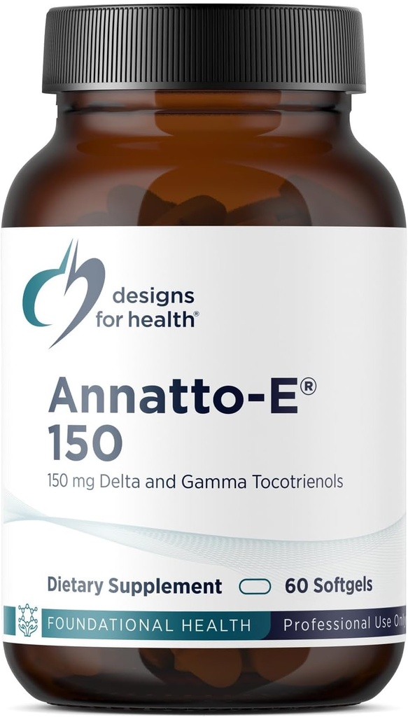 Σχέδια για την υγεία Annatto-E 150mg Τοκοτριενόλες - DeltaGold Vitamin E Complex Supplement with Delta + Gamma Tocotrienols - Καρδιαγγειακή, Υγιεινή γήρανση + Αντιοξειδωτική Υποστήριξη - Μη ΓΤΟ (60 Softgels)