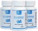3 Şişeler Sixfold Magnezyum Kompleksi | 350 mg of Magnezyum Glycinate, Malate, Citrate, Taurine, Oksit, L-threonate for Muscles,Nerves,& Energy, GABA Sleep Support | High Abxia | Vegan | 90 Capsules