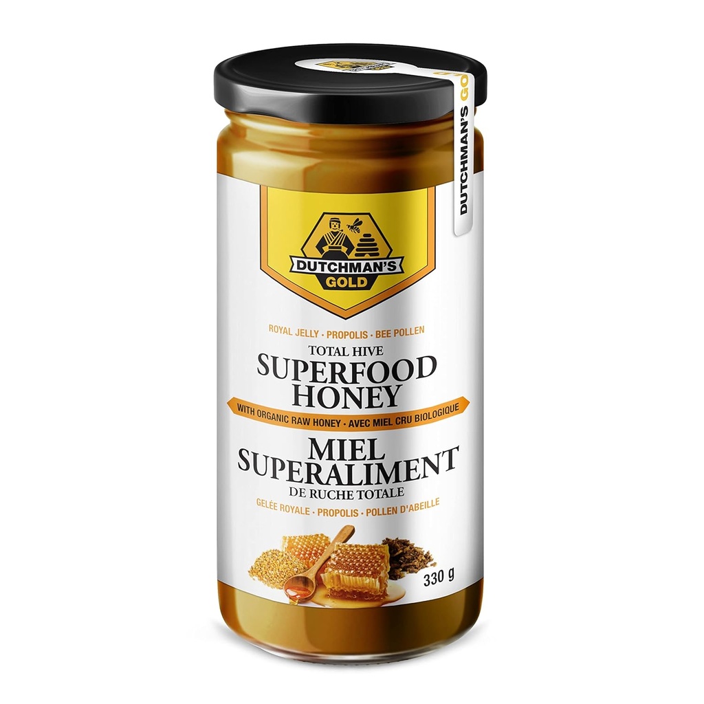 Total Hive Superfood Honey - Raw Honey, Royal Jelly, Propolis, Bee Pollen, BTC