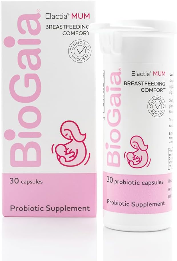 BioGaia Elactia Emziring Probiyotik | Lactation Supplements | Yeni doğan Essentials ve Probiyotikler hem Anne hem de Bebek için | Sağlıklı Lafasyon için Günlük Tamam | 30 Kont | Emzir Mutlu