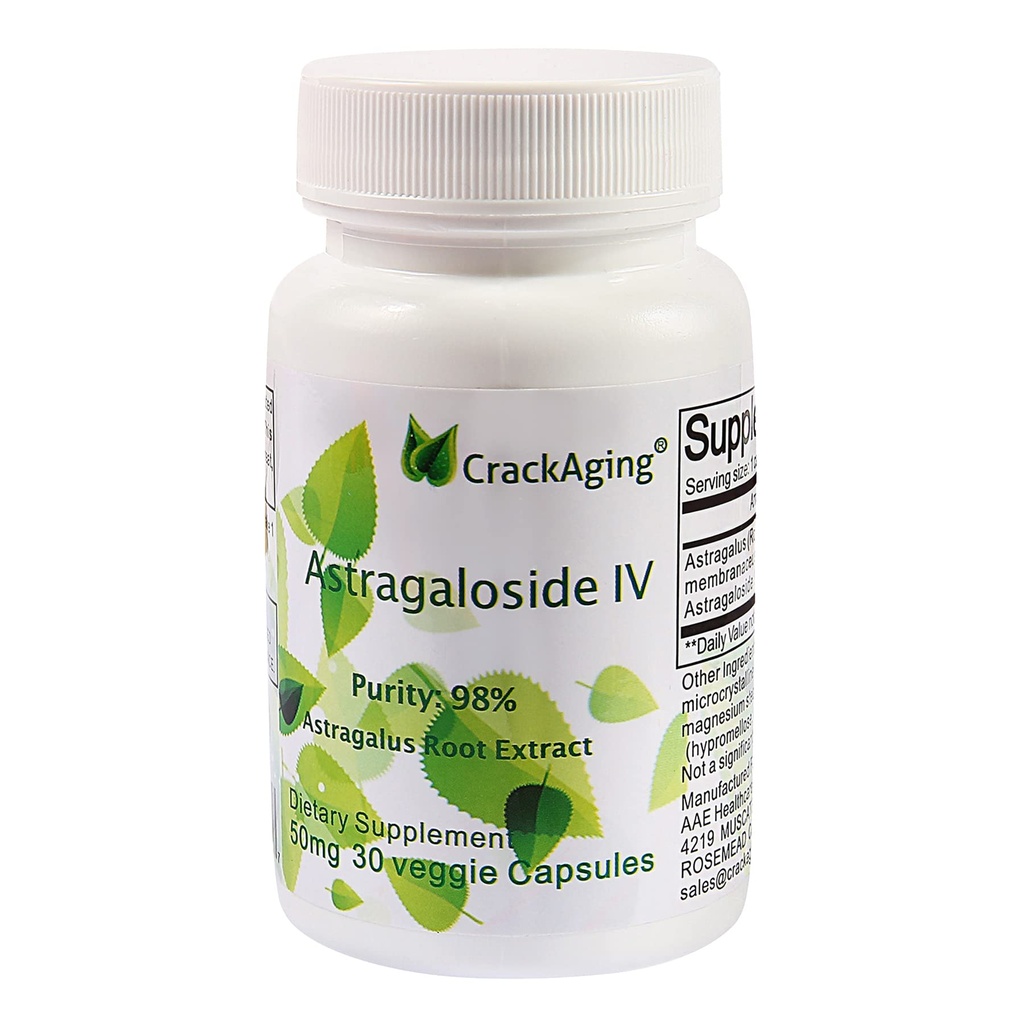 Cracking-Super-Abxia Astragaloside IV% 50 mg 30 Capsule Anti-Aging DNA Hücre Telomere Astragalus Root Supplements