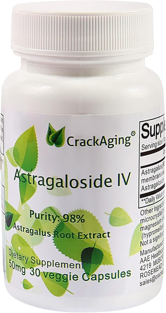 Cracking-Super-Abxia Astragaloside IV% 50 mg 30 Capsule Anti-Aging DNA Hücre Telomere Astragalus Root Supplements