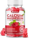 D3 Supplement Vitamini ile magnezyum, Kadınlar için Şeker Ücretsiz Kalsiyum Gummies, Kemik ve Kas ve Immune Health, Vegan Raspberry Flavor - 60 Kont