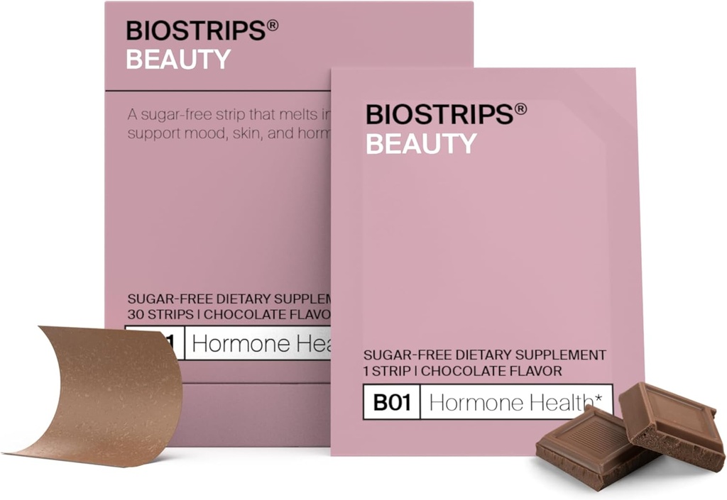 BIOSTRIPS® Hormon Health Strips for Women | Sugar-Free Daily Hormon Denge Vitex, Maca, CRISPR, Suntheanine® | PMS Support, Hormonal Acne, Perimenopause Supplements Women | Vegan, 30 Ct