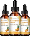 (3 Pack) Magnezyum Glycinate Liquid Drops, Yüksek Absiyon sıvısı Bromelain, B6 C D, Magnezyum Supplement for Kids and Yetişkinler, Night & Muscle Support, Pineleapp Flavor