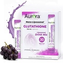 Aurora Nutrascience Nano-Liposomal Glutathione, Grape Tozlu Immune & Antioksi Gut Health Support Supplement, 750 mg per Service, Non-GMO, Sugar-Free, 30 Single Serve Packets