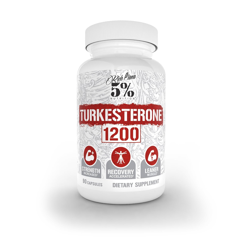 5% Nutrition Turkesterone 1200mg | Max Purity & Absorption | Complexed with Astragin, Cyclodextrin & Naringin | 90 Capsules (1 Month Supply)