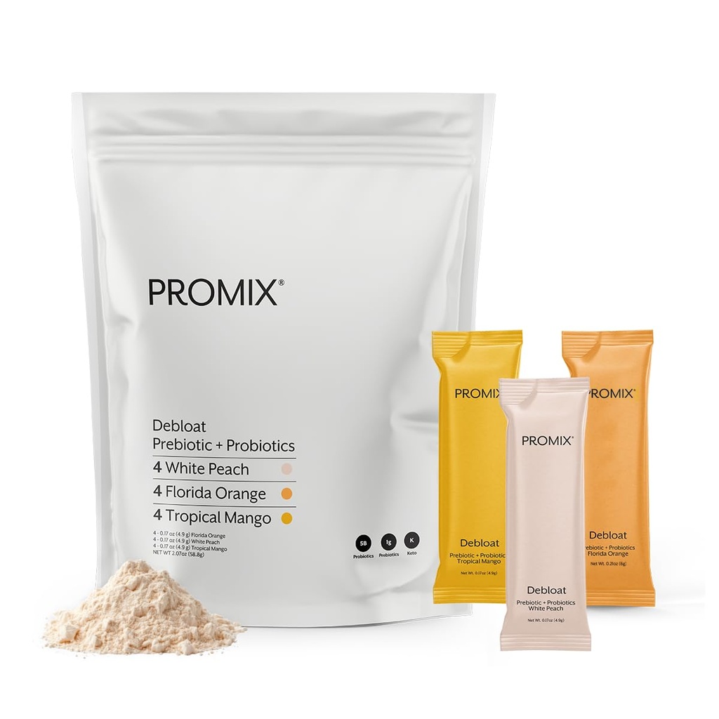 ProMix Beslenme Debloat Prebiyotikler ve Probiyotikler - Digestive Health, Nausea Relief, Gut Tamir ve Kadınlar ve Erkekler için Bloklama Yardımı - Çeşitli Paket - 12 Hizmetler (Paketler)
