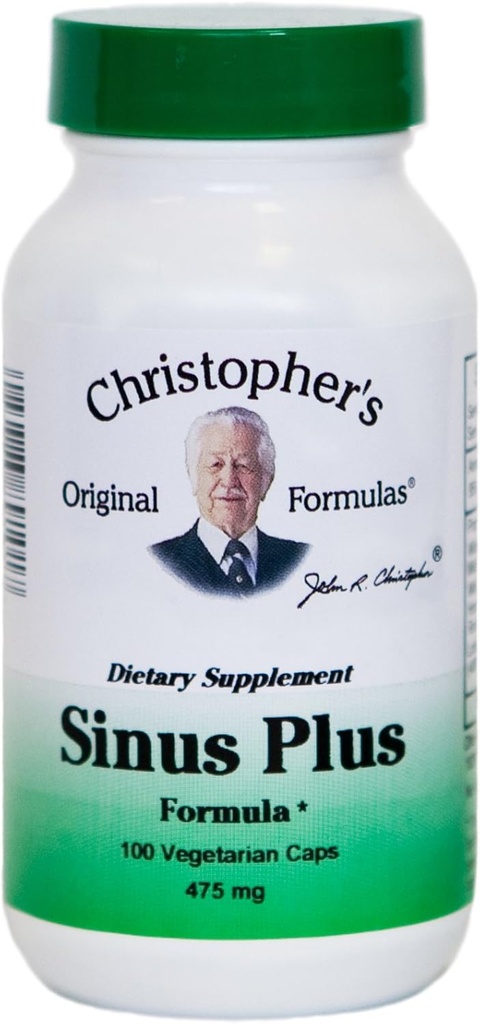Christopher'ın Orijinal Formulas Sinus Plus, Sinus Support Capsules, Whole Herb Synergistic Assembly, 100 Count