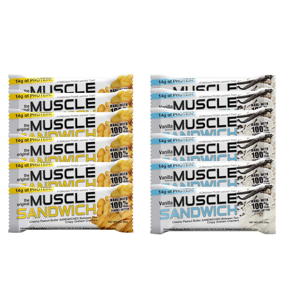 Kas Gıdaları Kas Sandviç Barlar, Çeşitli Paket | Gerçek Malzemeler, Whey Protein Isolate, Yüksek Protein Barlar, 2Ounce Bars (12 Count)