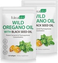 2 Pack Oil of Oregano Softgels, Oregano Oil Capsules, 165 mg Carvacrol, 2 in 1 Formulated Oil of Oregano with Black Seed Oil 200 mg, Oregano Oil Supplement Capsules, Oregano Oil Capsules, 165 mg Carvacrol, 2 in 1 Formulated Oil of Oregano with Black Seed Oil 200mg, Oregano