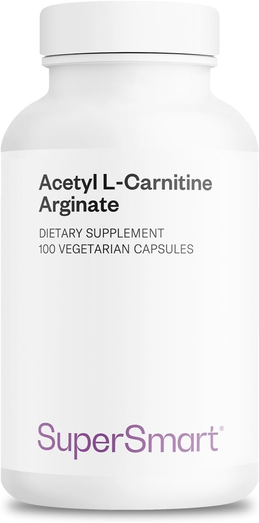 Supersmart - Acetyl L Carnitine Arginate 1000 mg Per Day - Amino Asits - Popüler Beyin Tamam | Non-GMO & Gluten Free - 120 Vegetarian Capsules