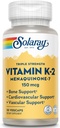 SOLARAY Triple Strength Vitamin K-2 as MK-7, 150 mcg | Heart & Bone Health, Vascular Function Support | 30ct